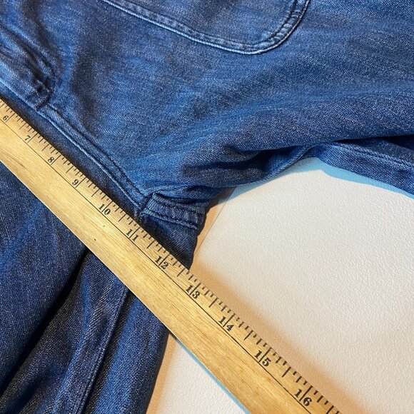 Anthropologie Pilcro Women 29 Cargo Jeans Wide Leg Medium Wash Denim Distressed - Picture 9 of 11